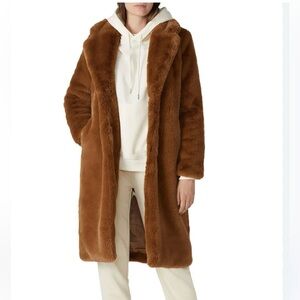 Apparis Brown Faux Fur Coat